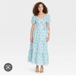 Floral faux wrap maxi skirt